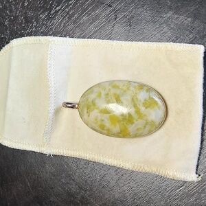 Ireland Connemara Marble Pendant, Green and White with Natural Veining